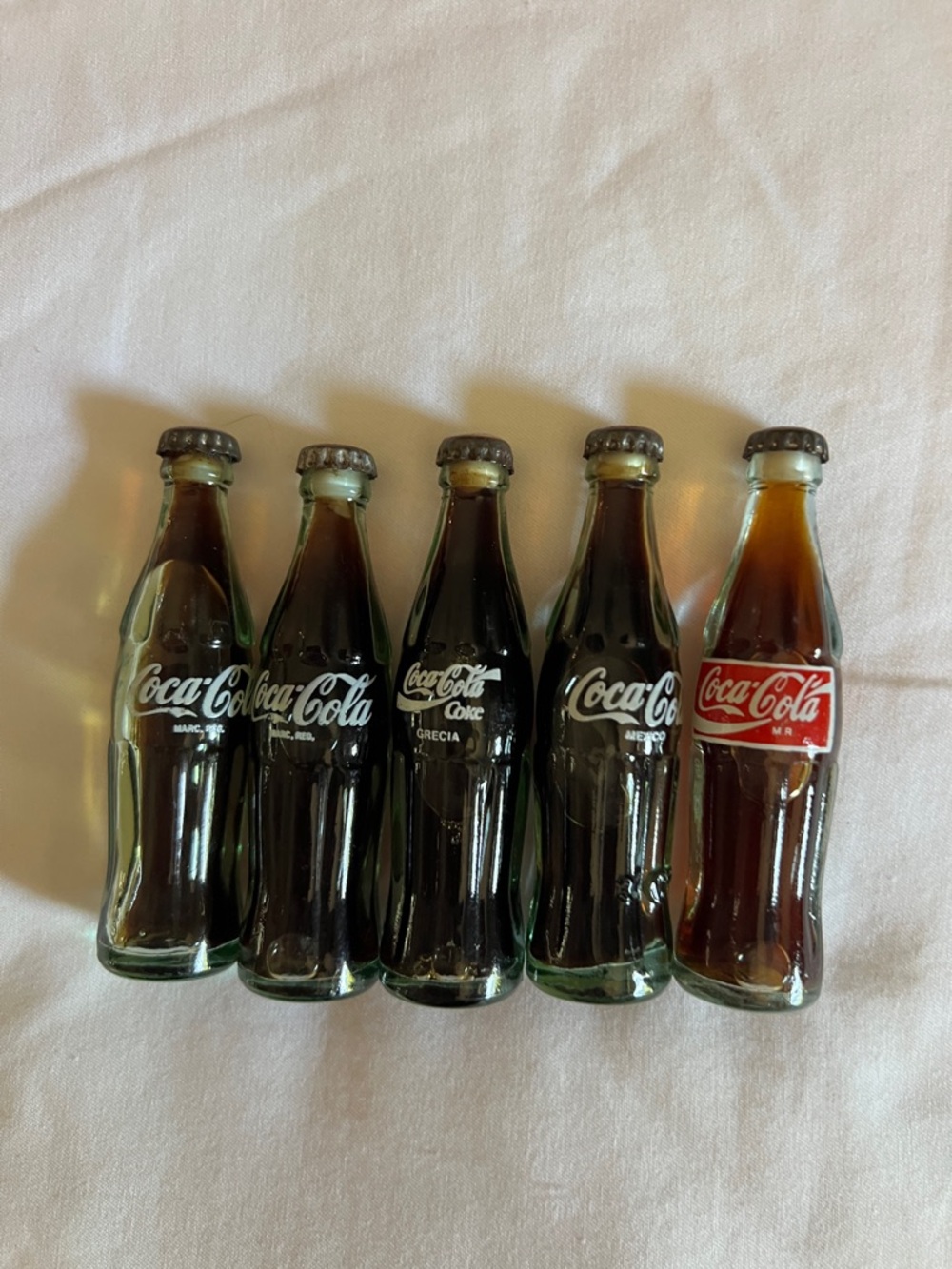 Coca-Cola Miniature Bottles Set - Glass Cola Bottles